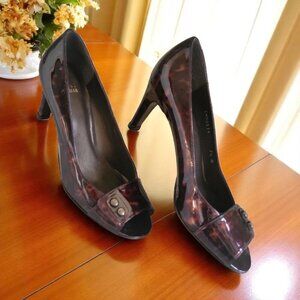 Stuart Weitzman Women's Patent Tortoise Shell Pumps 7.5 M